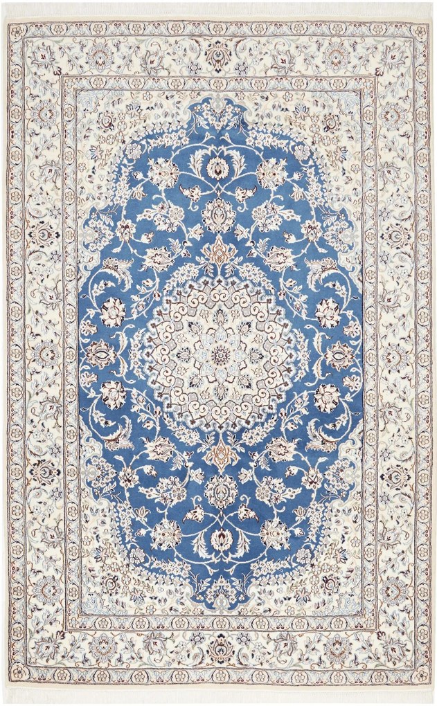 Nain Tappeto persiano 250 x 160 Blu (Iran) Annodato A Mano