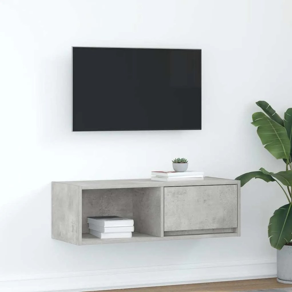 Mobile Per Tv Grigio Cemento 80x31x25,5 Cm Legno Multistrato /