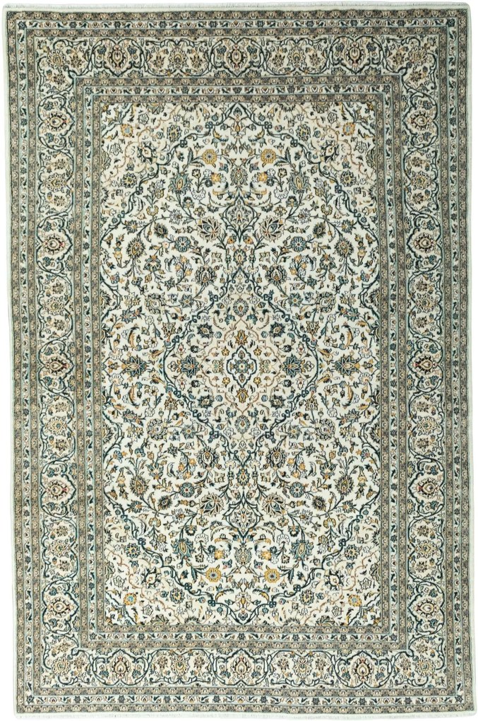 Kashan Tappeto 300x190 Beige (Iran) Annodato A Mano