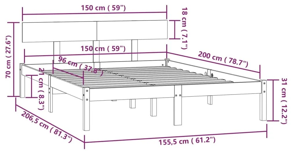 Giroletto Nero Massello Pino 150x200cm King Size