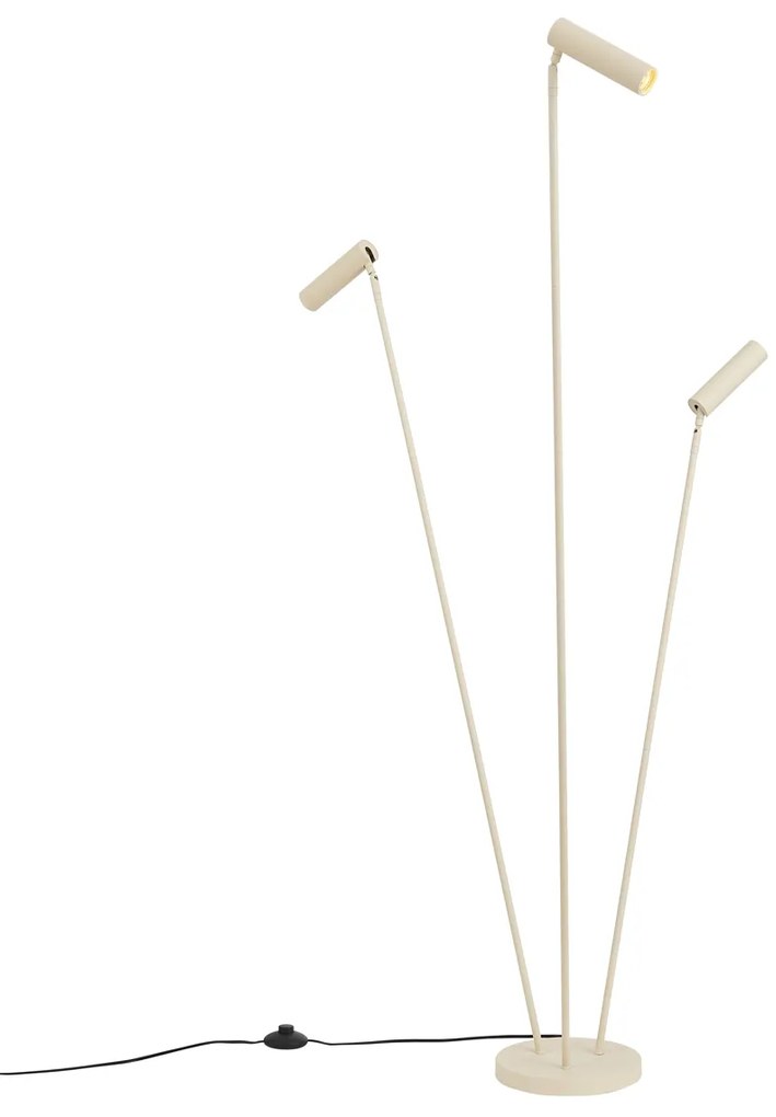 Lampada da terra moderna beige 3 luci GU10 35mm - Thomas