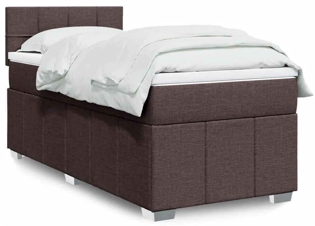 Giroletto A Molle Con Materasso Marrone Scuro 90x200 Cm Tessuto /