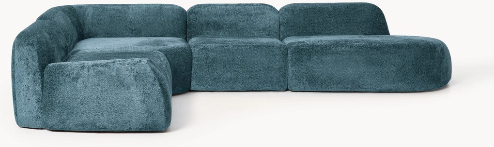 Divano angolare componibile XL in teddy-bouclé Wolke