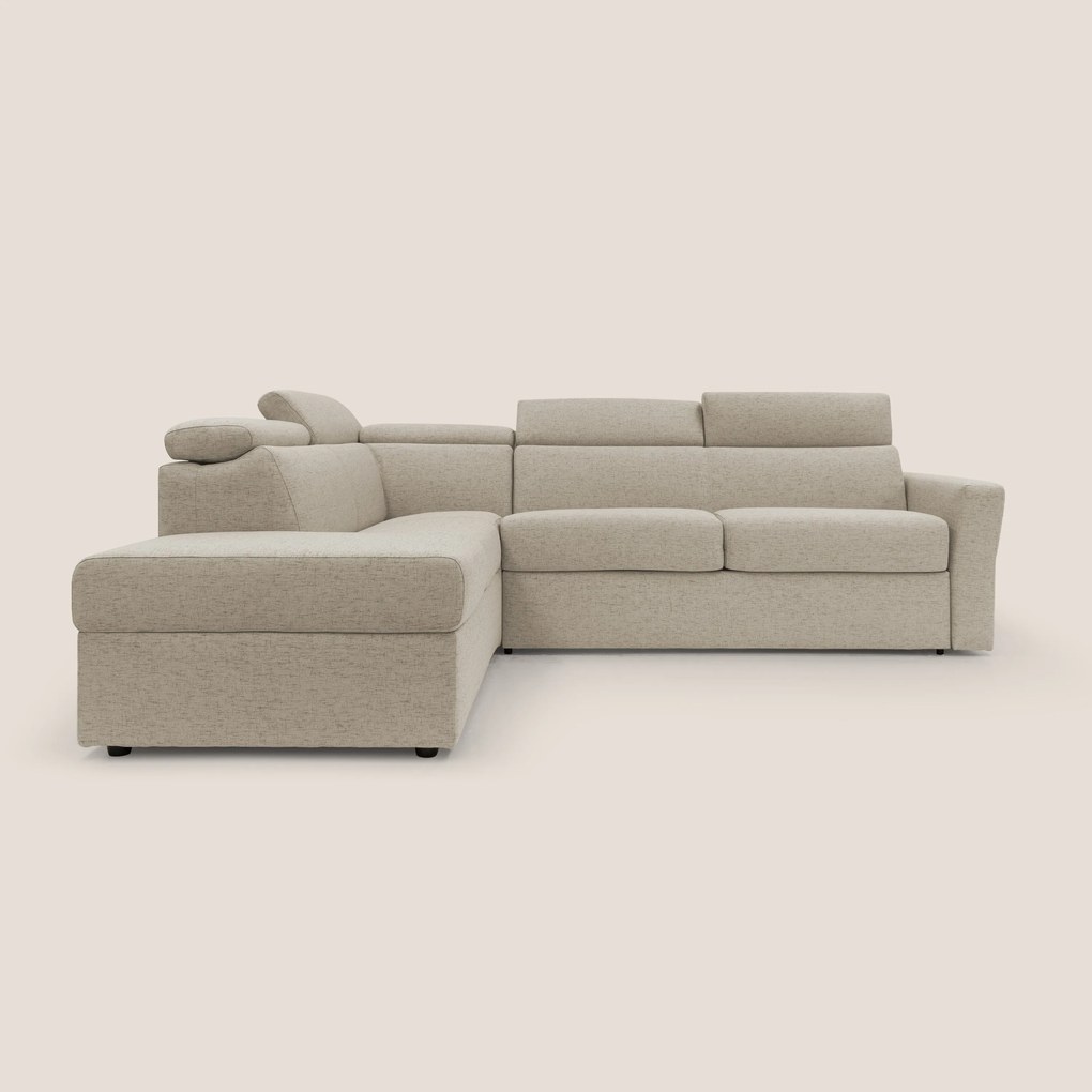 Avalon divano letto angolare con materasso H18 cm in tessuto impermeabile T03