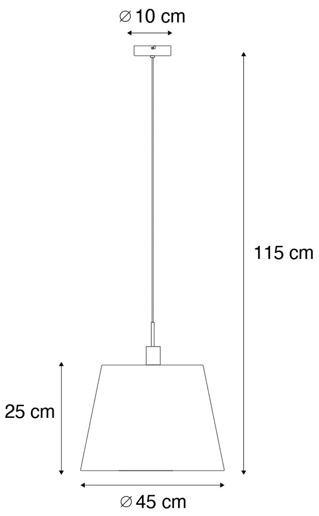 Lampada a sospensione moderna bronzo con paralume 45 cm nero - Combi 1