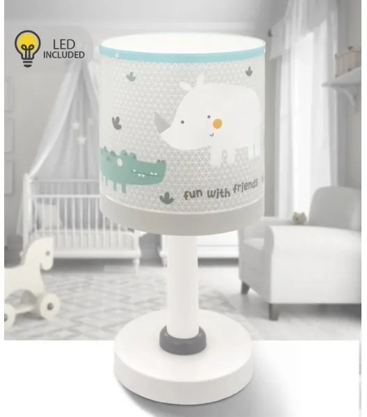 Dalber 60621N - Lampada LED per bambini RHINO&CROCO 1xG4/4W/230V grigia