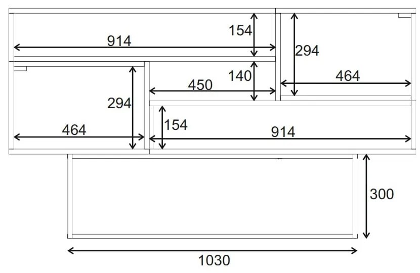 Cassettiera bassa in rovere decorato in marrone naturale 145x82 cm Titan - Marckeric
