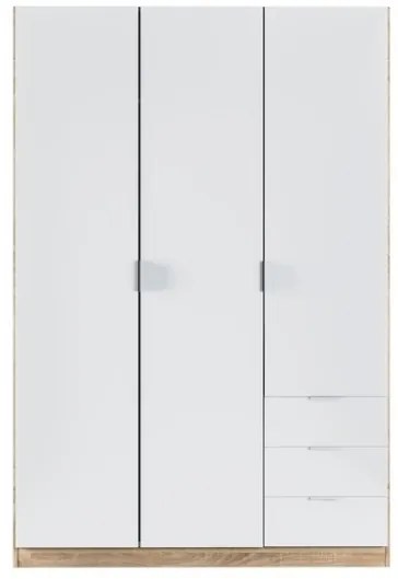 Armadio Guardaroba 3 Ante 3 Cassetti Con Barra Appendiabiti Bianco Artik Rovere Canadian
