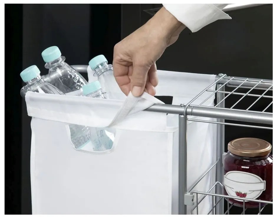 Scaffale mobile universale con cestino , 28 l Slim - Wenko