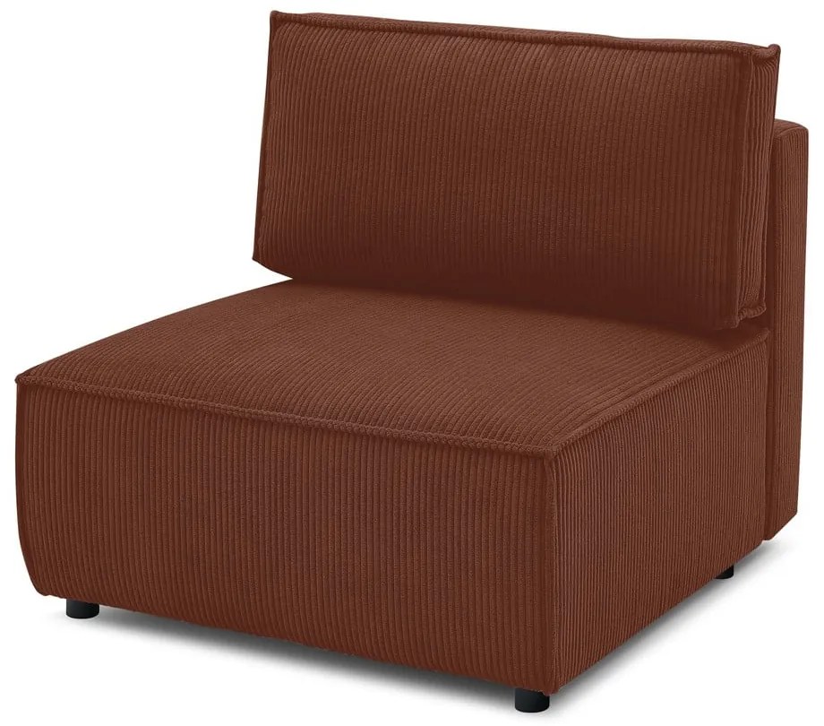 Modulo divano in velluto a coste color mattone, pezzo centrale Nihad modular - Bobochic Paris