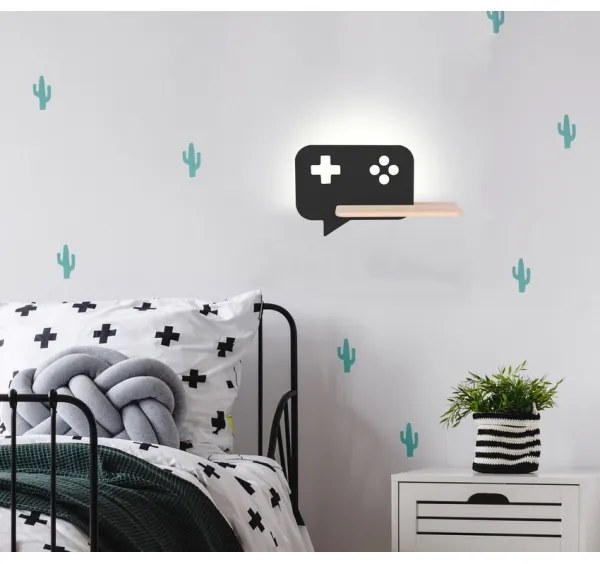 Applique LED per bambini con mensola CONSOLE LED/5W/230V nero