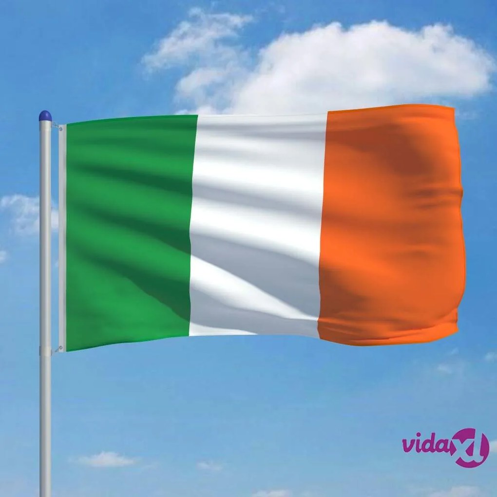vidaXL Bandiera dell'Irlanda con Pennone in Alluminio 6 m