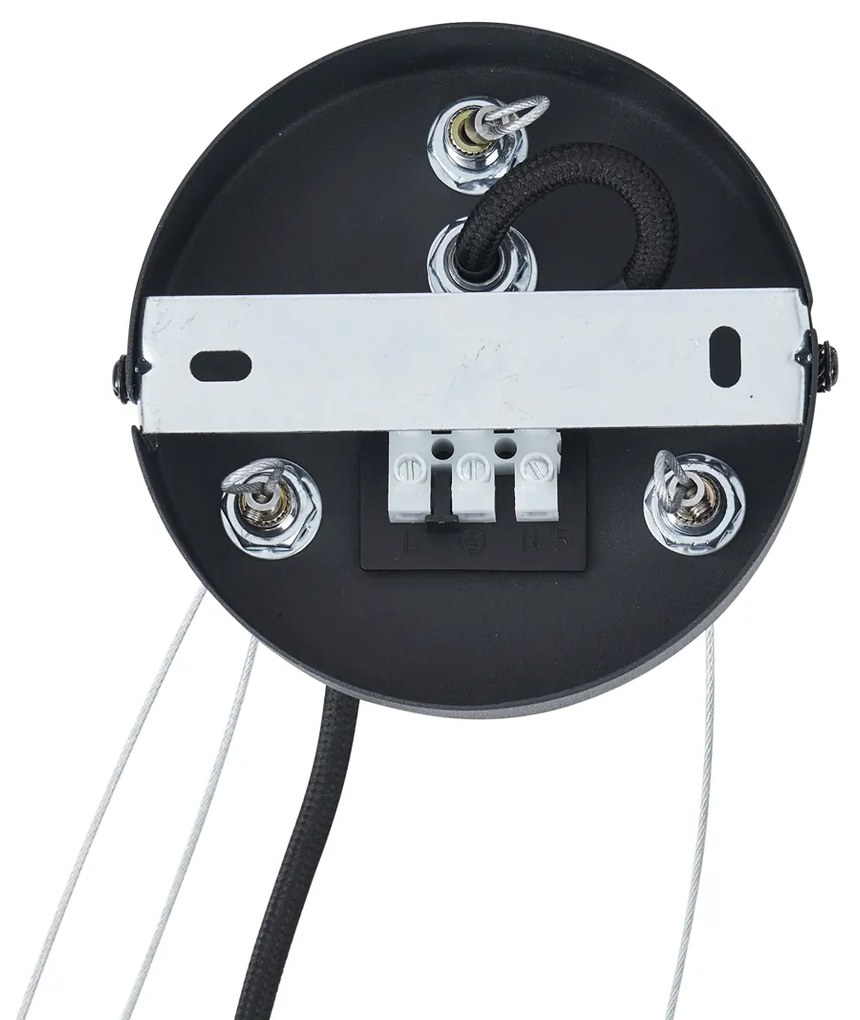 Lampada a sospensione moderna nera a 6 luci - Jeana Circle