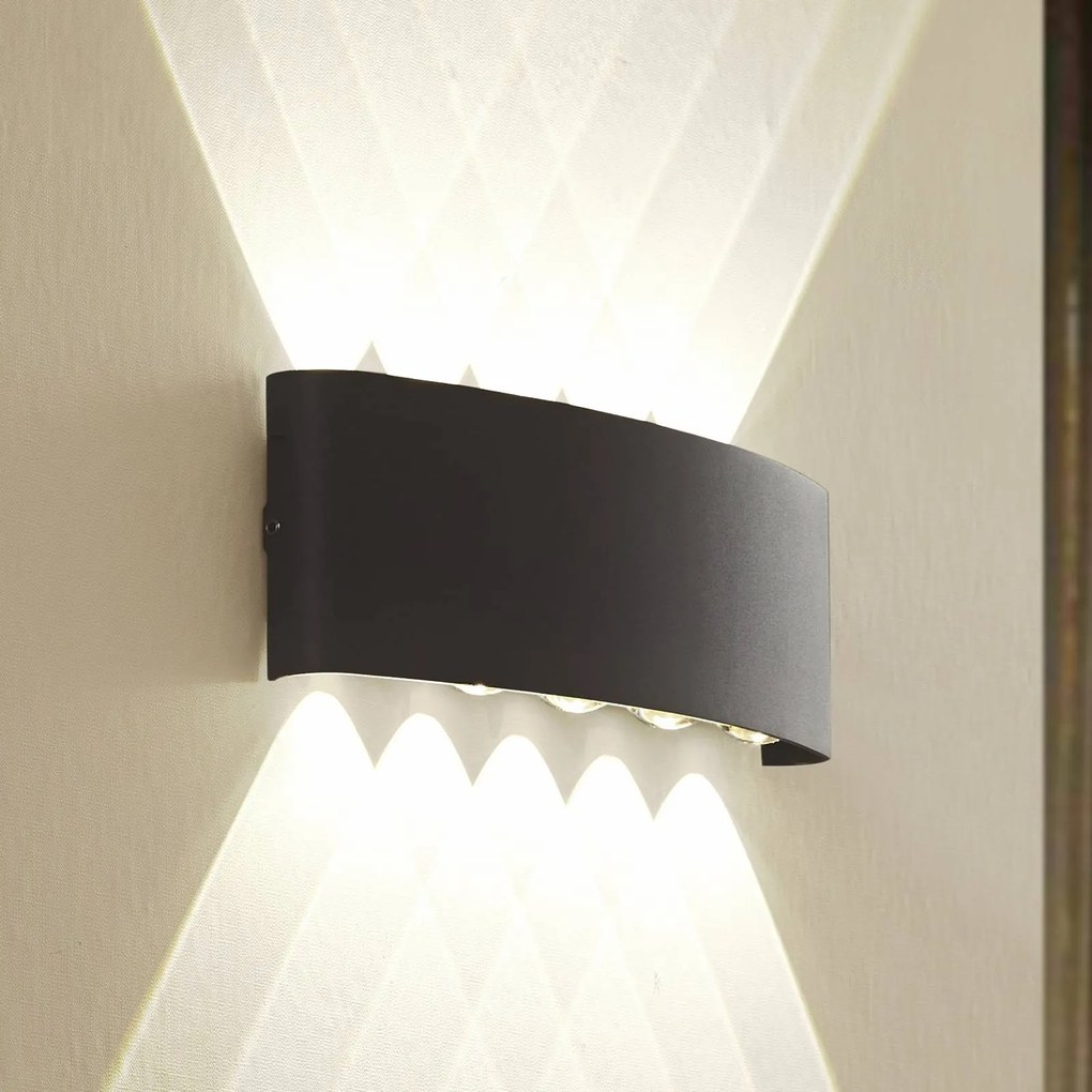 Applique da esterni a LED Ithan Lindby, Nero, Alluminio, Moderno, Applique LED da esterni
