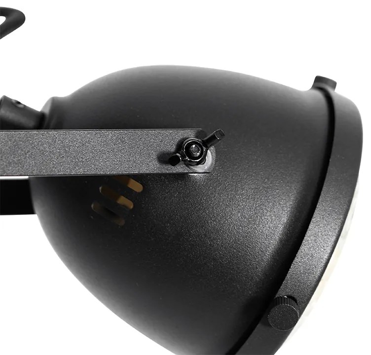 Lampada da terra industriale nera 2 luci - Emado