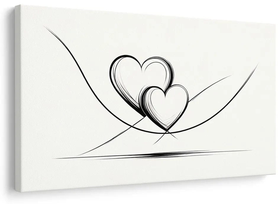 Quadro su tela – Cuori intrecciati in linee