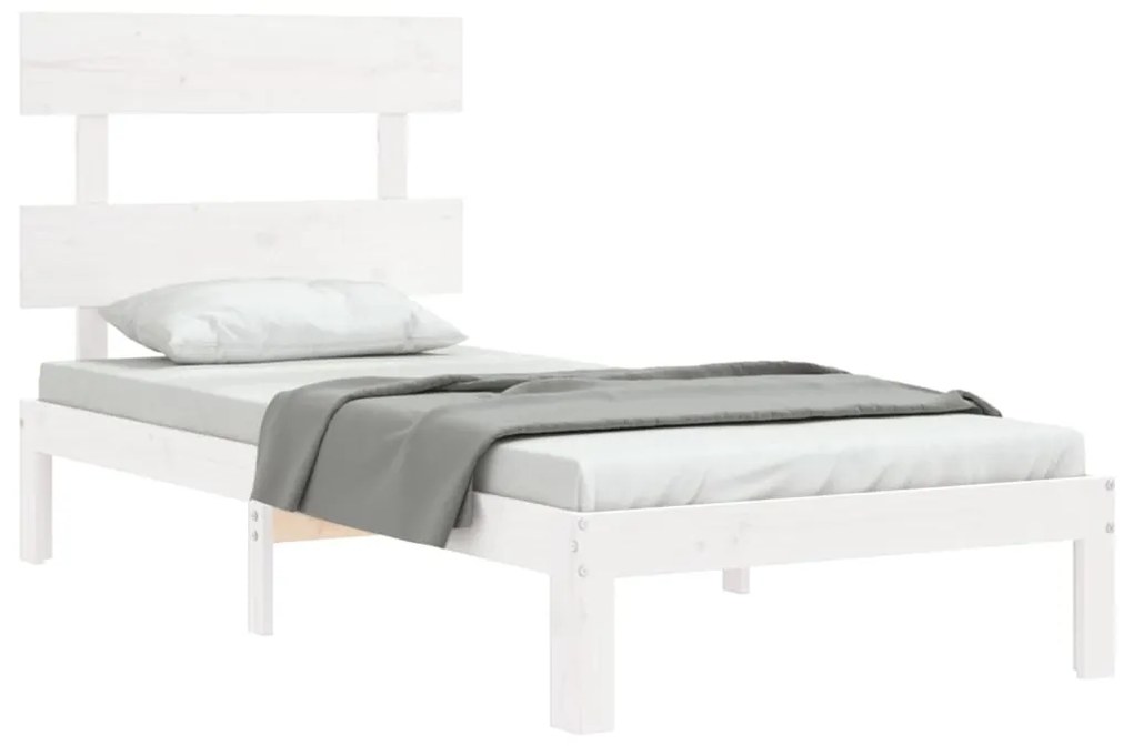 Giroletto con testiera bianco single in legno massello