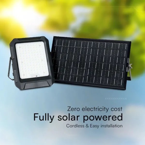 Faro solare a LED/15W/3,7V IP65 4000K nero + telecomando