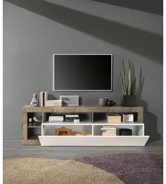 Mobile TV LENOR bianco/marrone