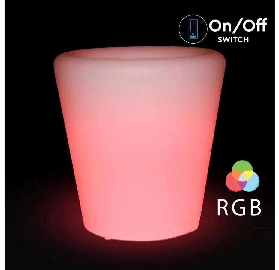 Lampada Luce Led RGBW Luminoso Forma Vaso Ricaricabile Con Telecomando Incluso IP54 28X28X29cm SKU-40181