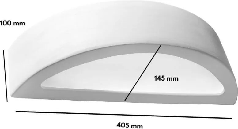 Applique da Parete in Gesso-Ceramico ATENA E27 Pitturabile da interno