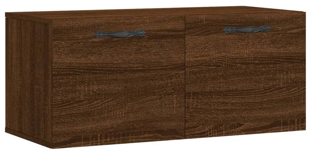 Mobile a parete rovere marrone 80x36,5x35 cm legno multistrato