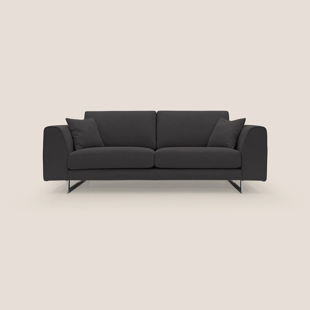 Armony Divano moderno con slitte in acciaio e tessuto impermeabile T02