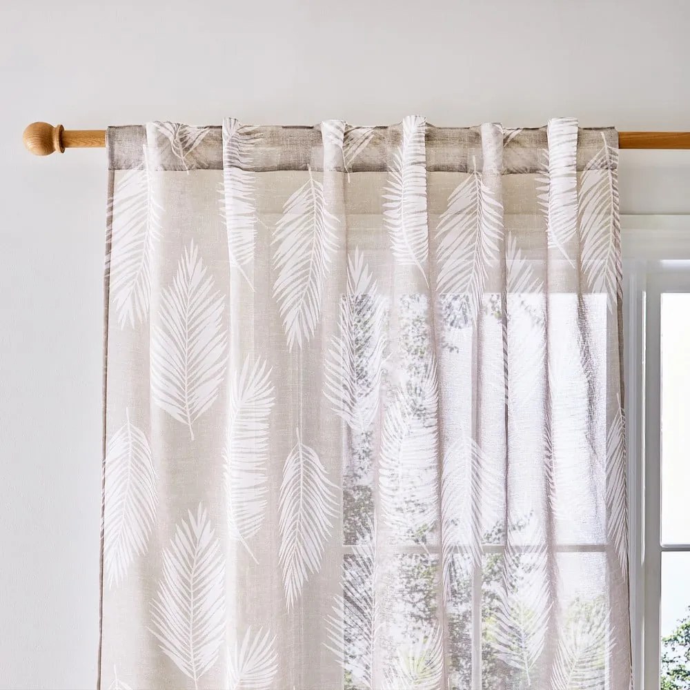 Tenda beige 140x122 cm Palm Leaf - Catherine Lansfield