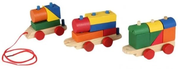 Trade Shop - 3 Vagoni Vani Vagone Trenino Treno Mattoncini Mattoni Blocks Blocchi Bambini