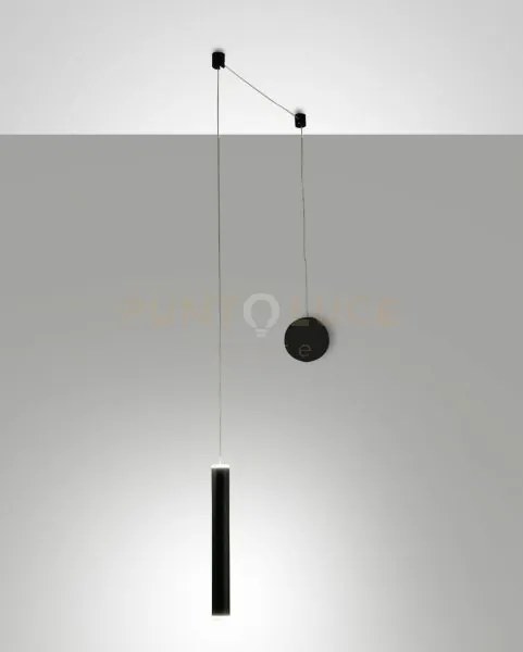 Prado lampadario a sospensione nero 1 luce c/decentramento a led 30...