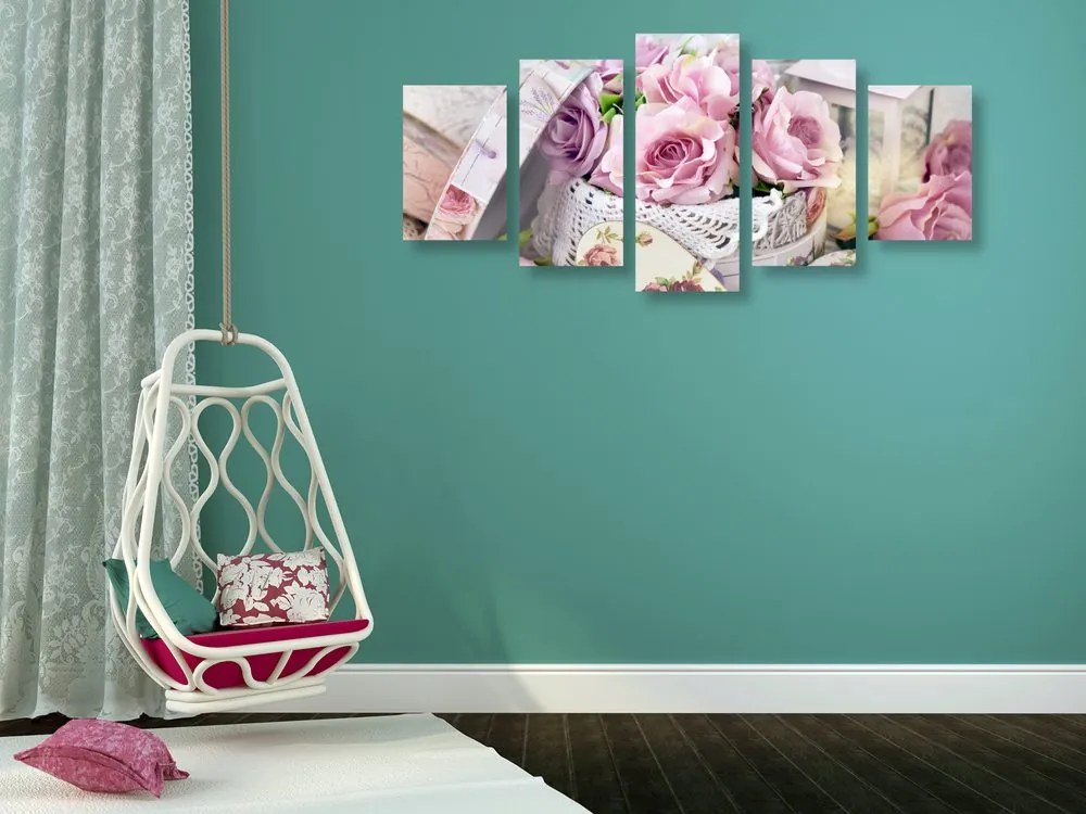 Quadri 5 pezzi – Stile vintage romantico
