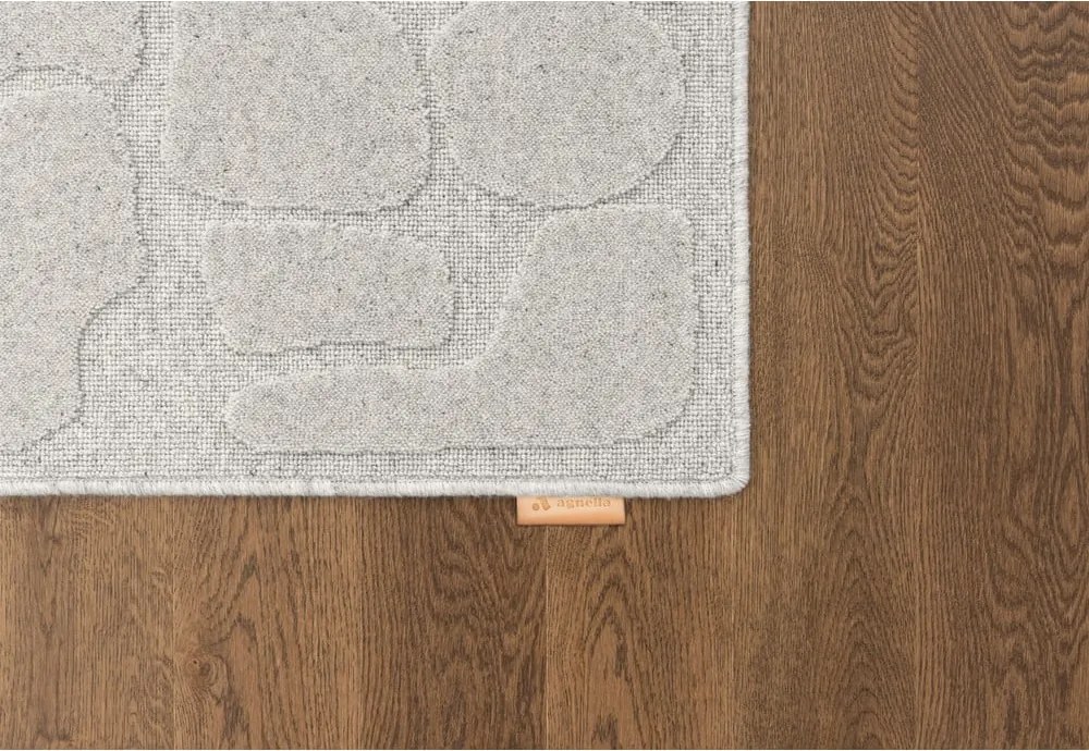 Tappeto in lana grigio chiaro 133x190 cm Morphic Dunes - Agnella