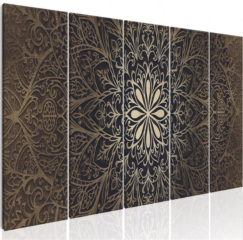 Quadro Brown Mandala  Colore Marrone, Dimensioni e Misure 225x90