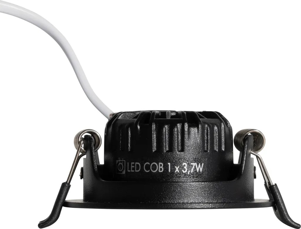 Faretto incasso nero orientabile 6,5 cm con LED incluso IP54 Ultra Slim - Pupil