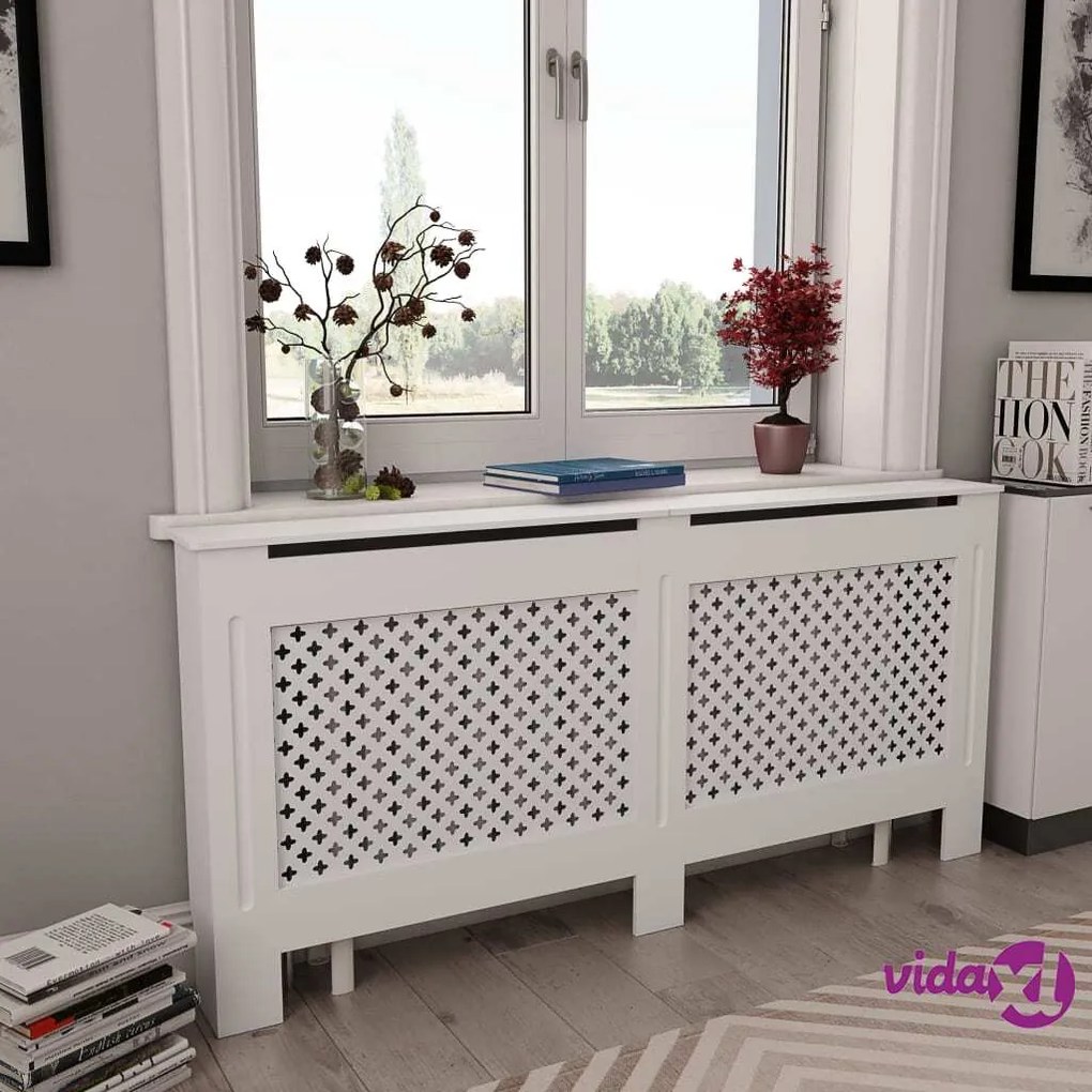 vidaXL Coperture per Radiatori 2 pz Bianche 172x19x81,5 cm in MDF