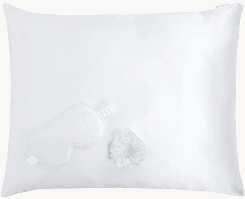 Set di 3 prodotti per il sonno in seta White M