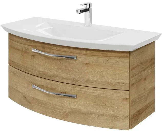 Mobile da bagno sospeso sotto lavabo L 99 x H 48 x P 46.2 cm marrone, 2 cassetti PELIPAL Cassca