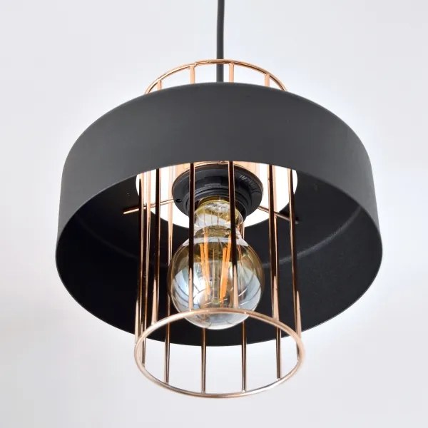 Lampadario LED a sospensione con filo VOLTA 2xE27/15W/230V nero/oro