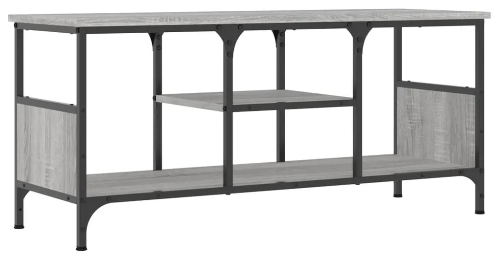 Mobile tv grigio sonoma 100x35x45 cm legno multistrato e ferro