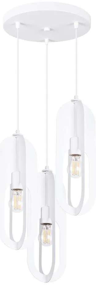 Sollux SL.1361 - Lampadario a sospensione con filo NICUS 3xE27/15W/230V bianco