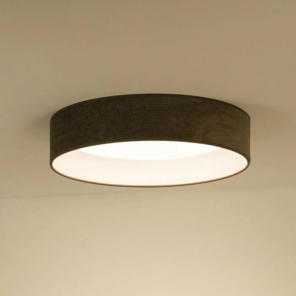 Duolla Plafoniera LED Plafond, corda grigio scuro, Ø 45 cm, dimmerabile a 3 livelli