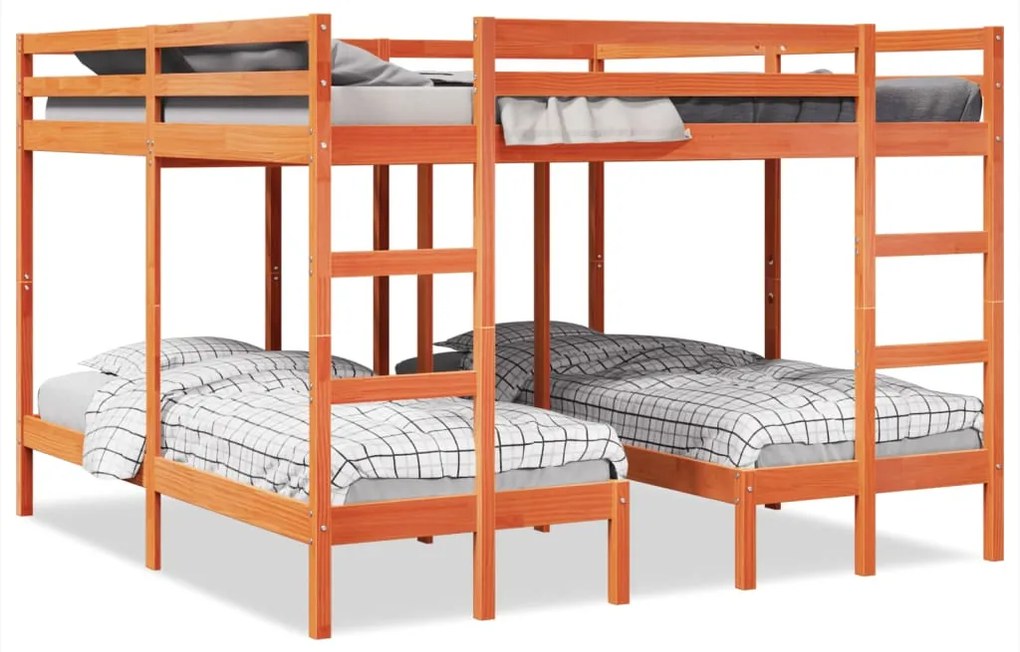 Giroletto Castello Triplo Marrone Cera 200x200/80x200cm Pino /
