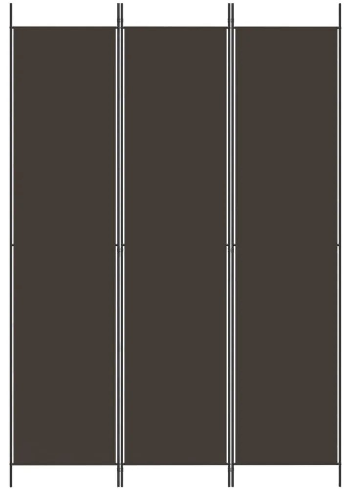 Divisorio a 3 pannelli marrone 150x220 cm in tessuto