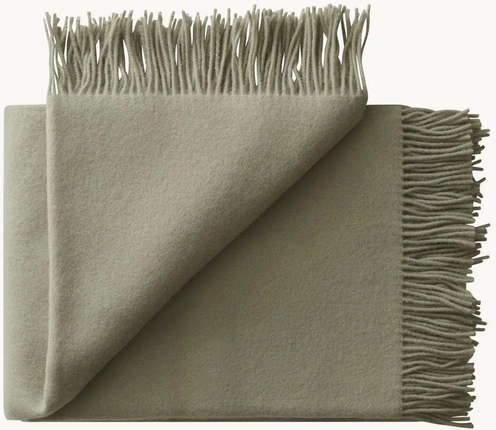 Coperta in lana di agnello con frange Season