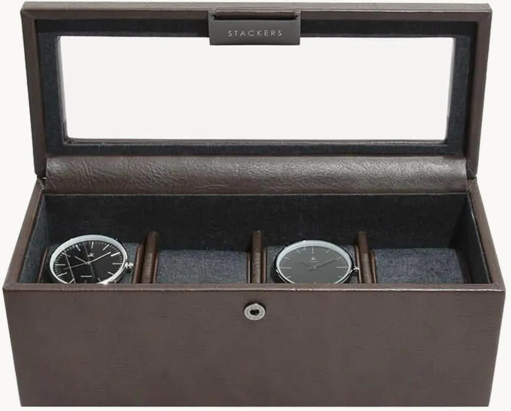 Scatola porta orologi da uomo marrone Men's
