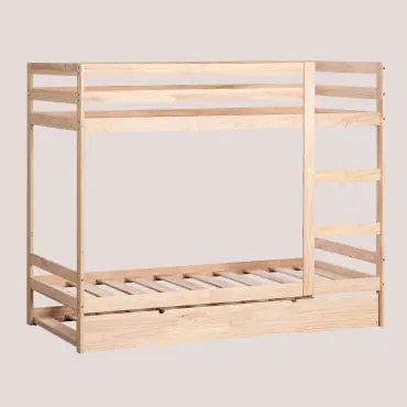 Letto A Castello In Legno Per Bambini Cooper Per Materasso Da 90 Cm Letto A Castello Con Letto A Rotelle - Sklum