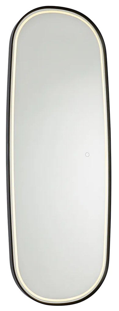 Specchio da bagno moderno nero con LED e dimmer touch - Geraldien