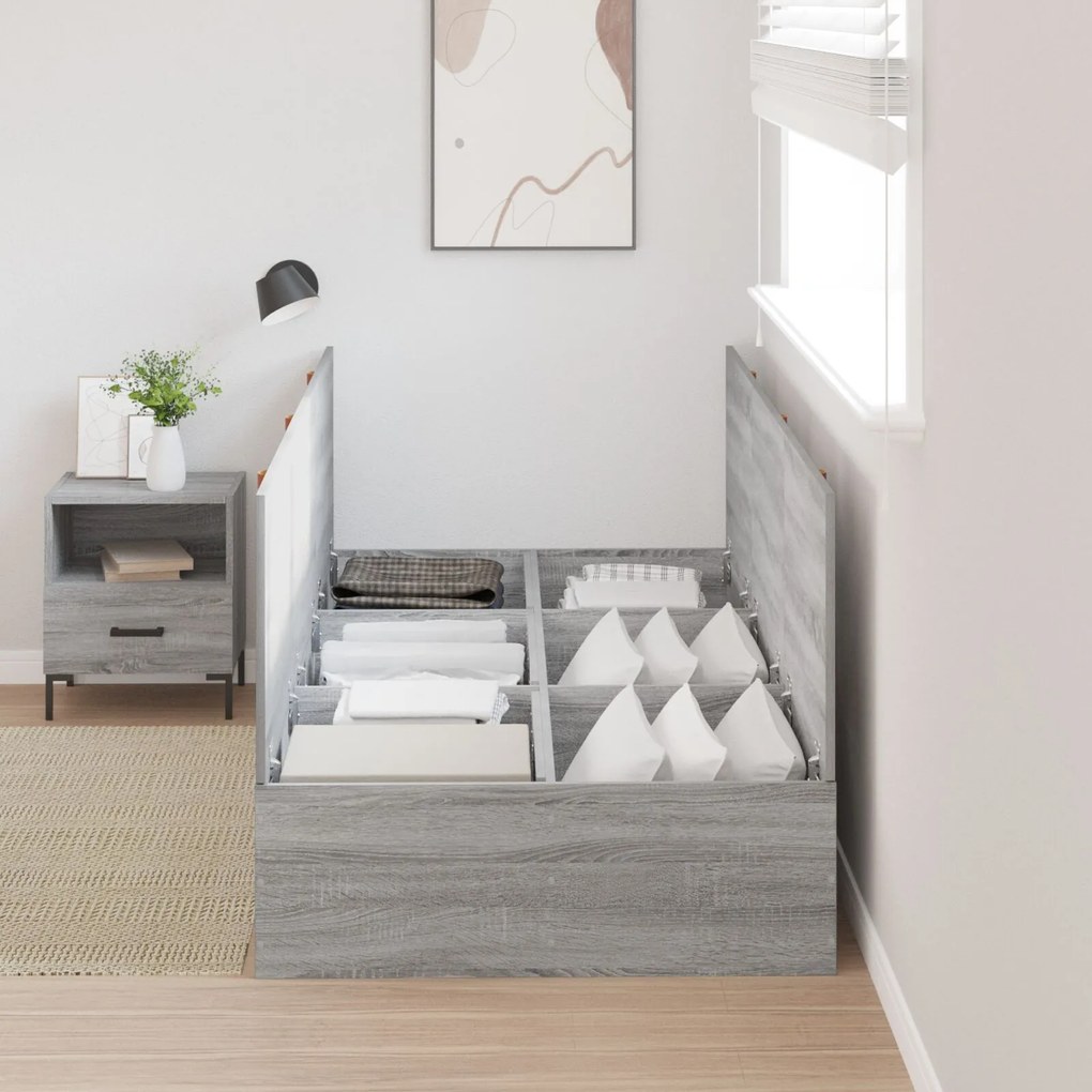 Letto contenitore grigio sonoma 80x200 cm