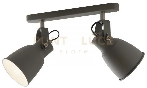 Applique a parete legend grigia e nickel 2 luci attacco e27 36x16x1...