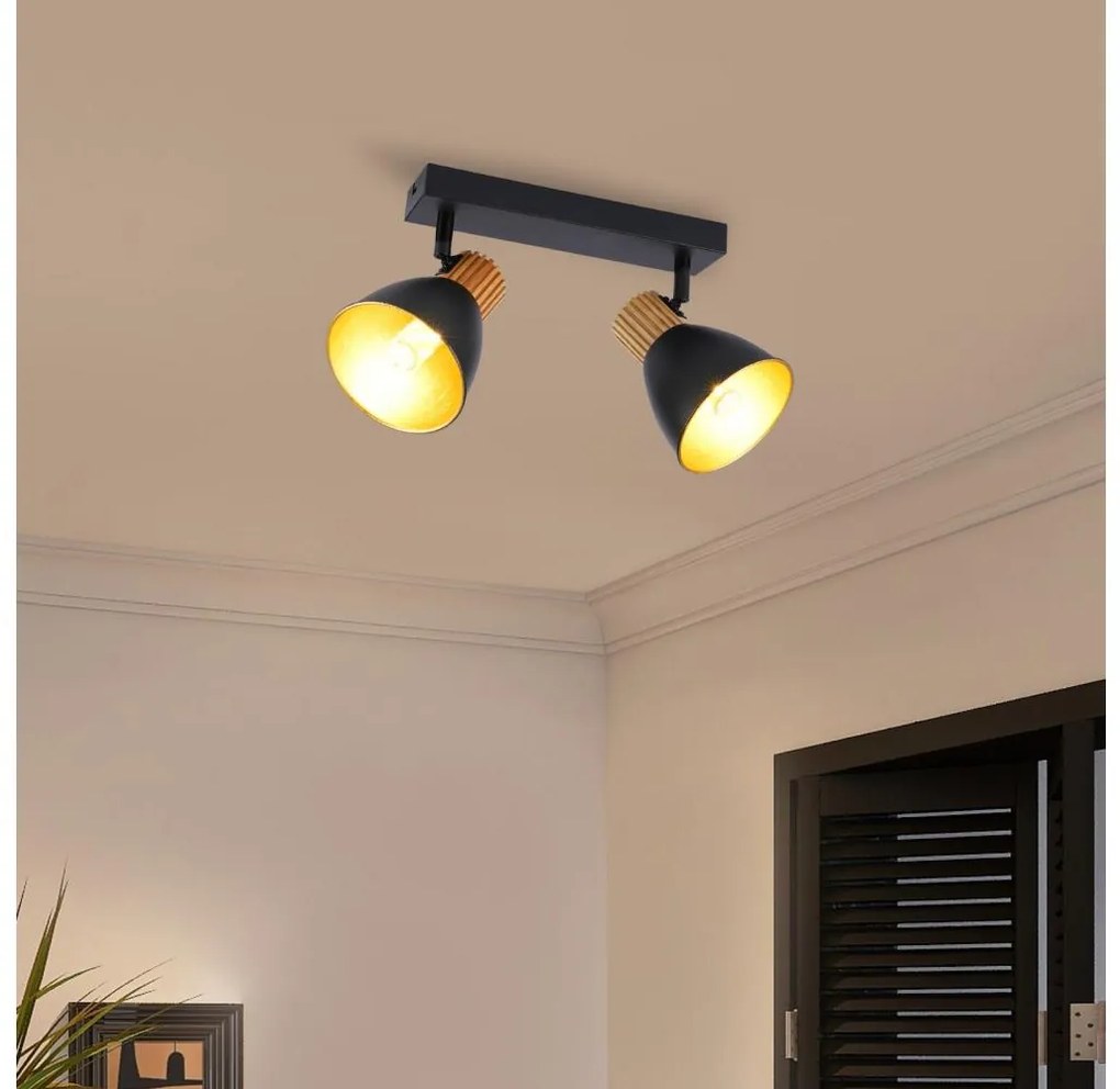 Brilagi - Faretto ODENSE 2xE14/10W/230V legno di caucciù/nero